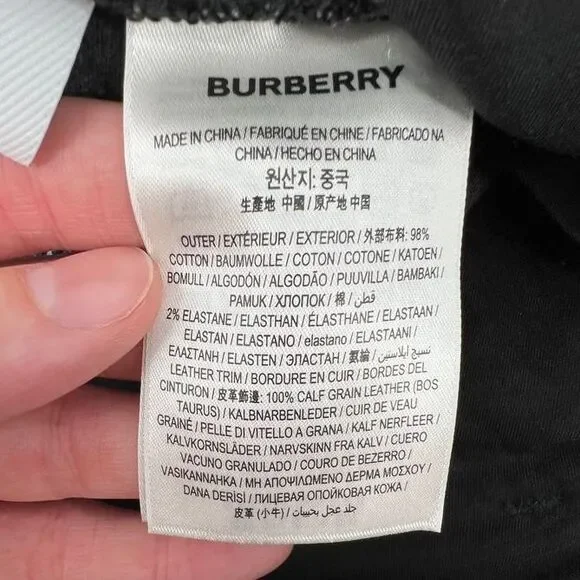 Burberry Women W30 Mid Rise Skinny Stretch Jeans Denim‎ Black Gray Wash Leather
